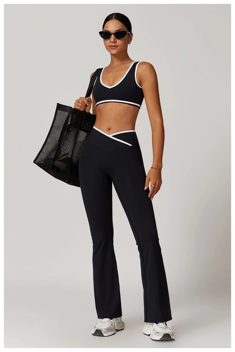 Cross Waist Flare Legggings