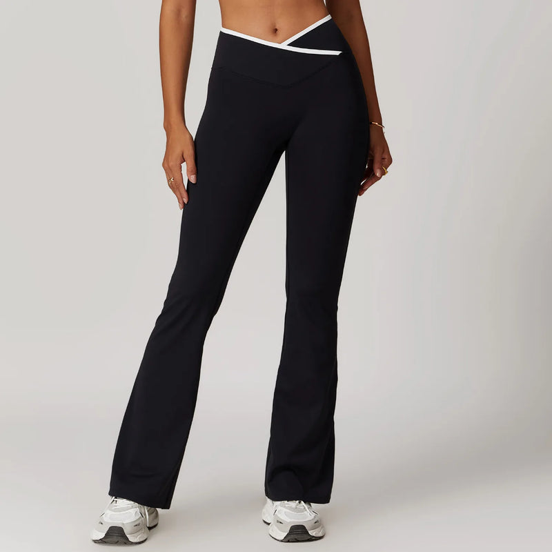 Cross Waist Flare Legggings
